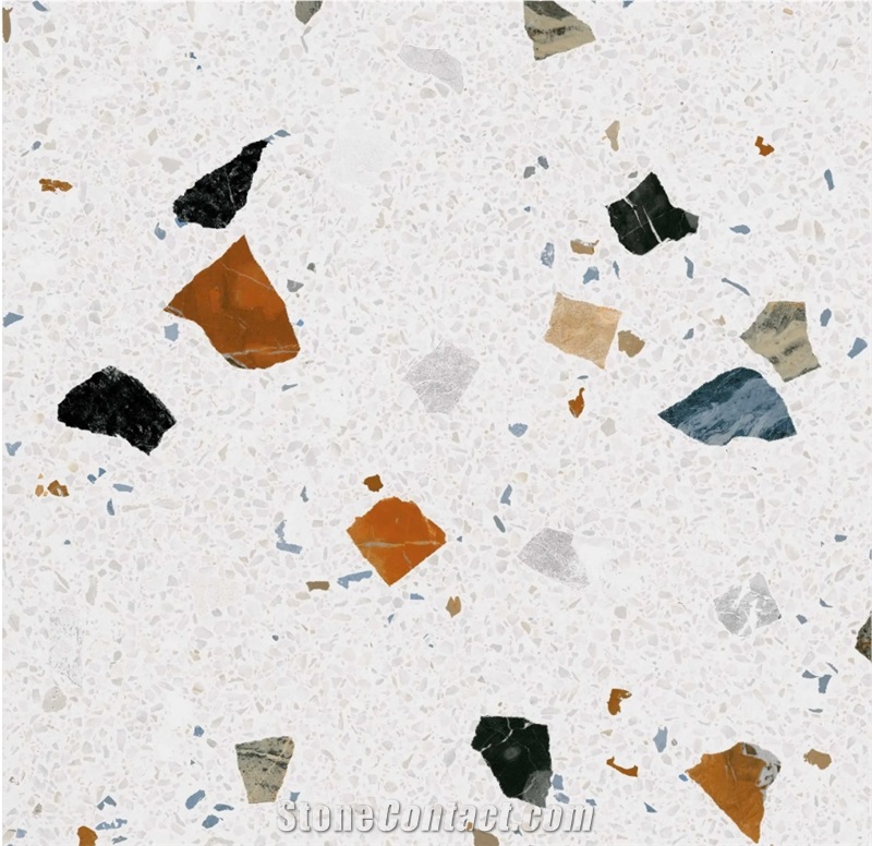 Ravello  Terrazzo White 10Mm Tiles For Walls And Floors