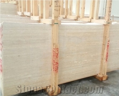 Classic Light Travertine Vein Cut Raw Slabs