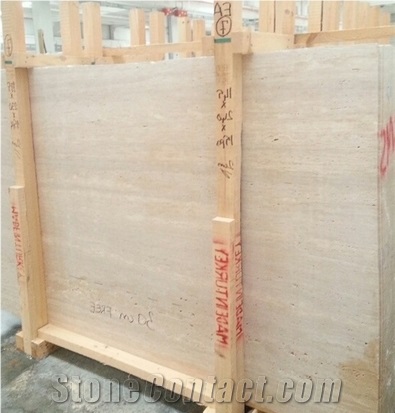 Classic Light Travertine Vein Cut Raw Slabs