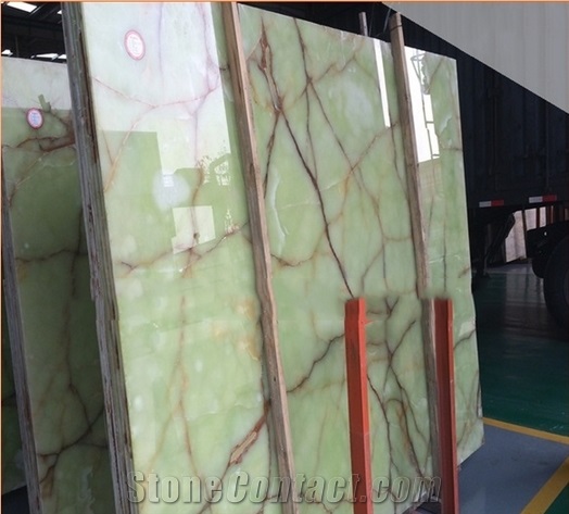 Natural Stone Green Onyx Slab,Natural Light Green Onyx Stone