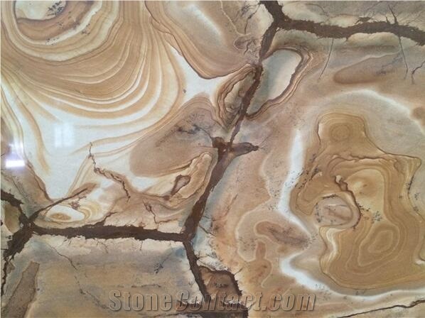 Stone Wood Quartzite Slabs & Tiles, Brazil Yellow Quartzite