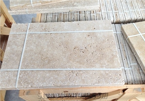 Travertine Tumbled Opus Pattern Tile  Beige Travertine