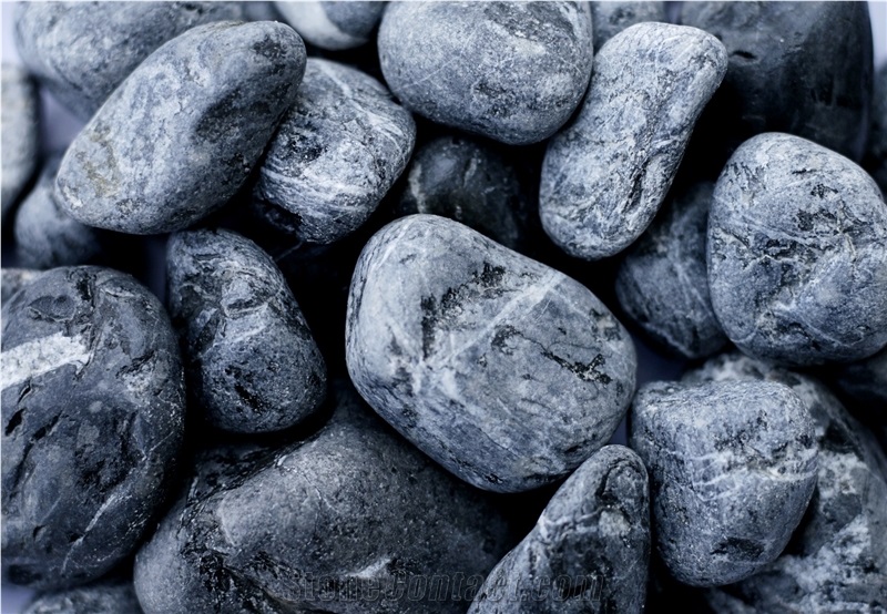 Pure/Tumbled Grey Pebble Stone For Landscaping
