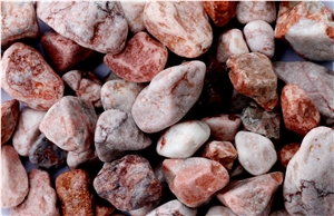 Tumbled Pink Pebble Stone For Landscaping