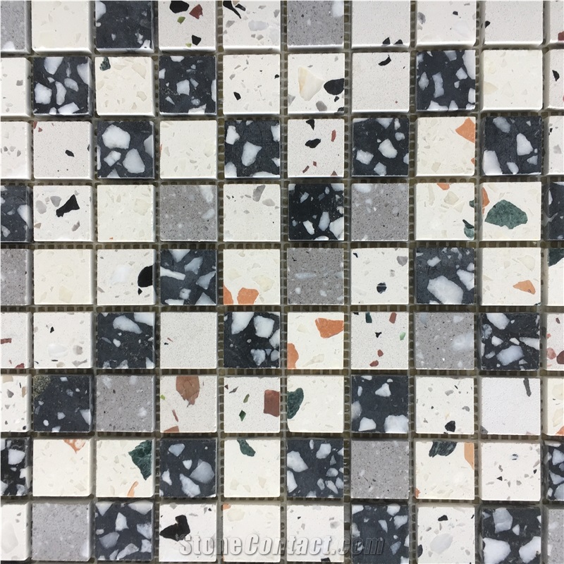 Mixed Terrazzo Kitchen Wall Mosaic Stone Backsplash Tile