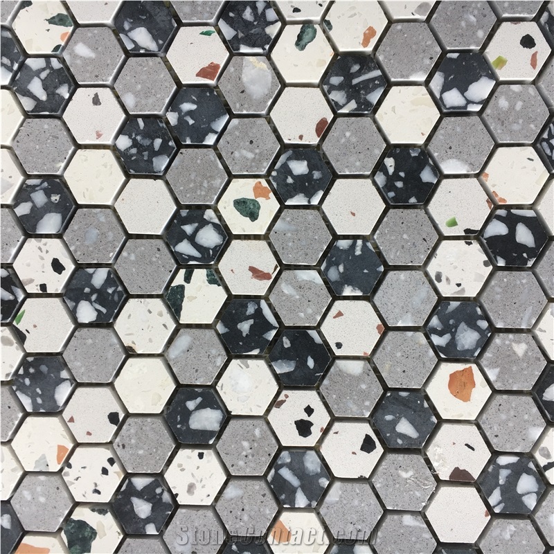 Mixed Terrazzo Kitchen Wall Mosaic Stone Backsplash Tile