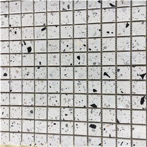 Square White Terrazzo Backsplash Mosaic Kitchen Floor Tile 
