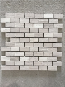 1" Hexagon Arabescato Floor Mosaic Marble Backsplash Design