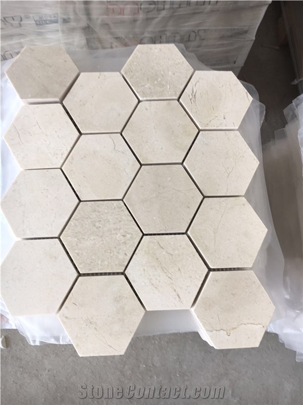 1" Lantern Carrara Mosaic Design Marble Backsplash Tile Wall