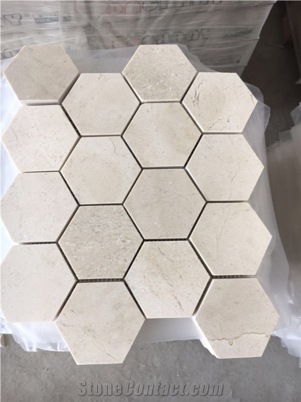 1" Lantern Carrara Mosaic Design Marble Backsplash Tile Wall
