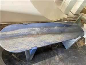 Azul Macaubas Quartzite Office Furniture, Restaurant Table Top Azul Macaubas Quartzite Office Furniture, Restaurant Table Top