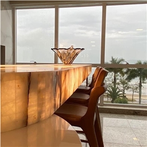 Backlit Cristallo Quartzite Kitchen Bar Top Stone Bench Top