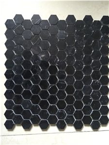 Black Andesite Chevron Wall Mosaic Design Backsplash Tile