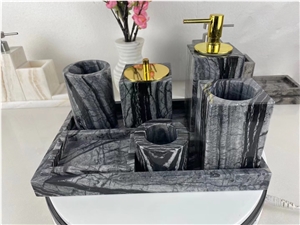 Black Marble Soap Dish Towel Holder Kenya Black Dispenser 