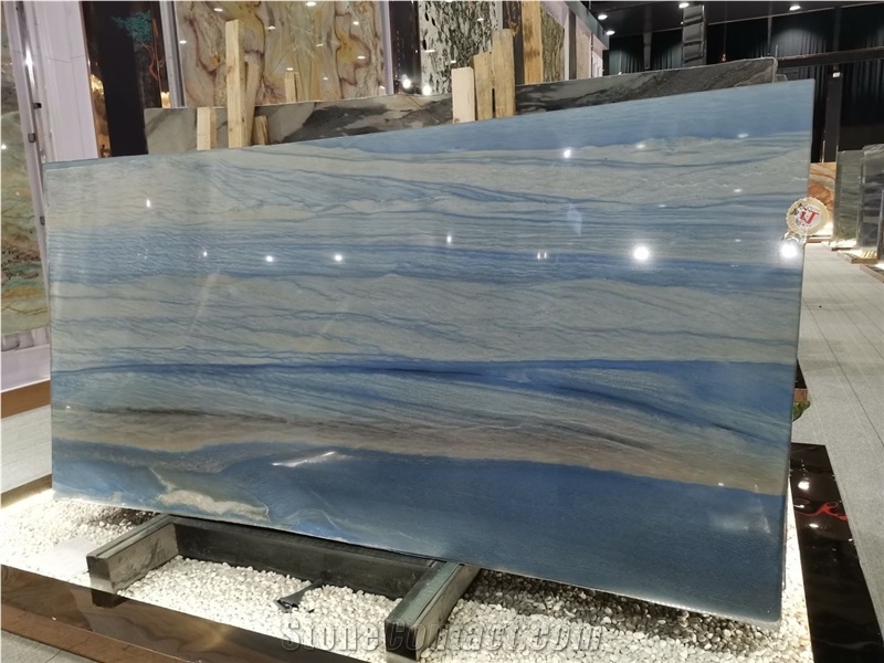 Blue Quartzite Kitchen Floor Slab Azul Macaubas Bath Slab