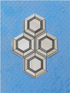 Brick Grey Wood Mosaic Design Stacked Marble Ktichen Tile 