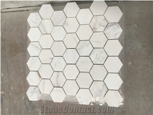 Bubbles Wooden White Wall Mosaic Volakas Floor Tile Design