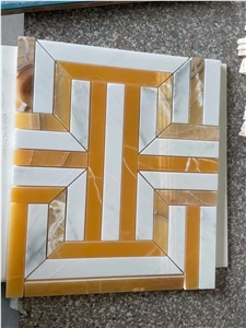 Carrara Chevron Mosaic Wall Tile Honey Onyx Floor Pattern