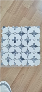Carrara Rhombus Kitchen Mosaic Design Thassos Chevoron Tile 