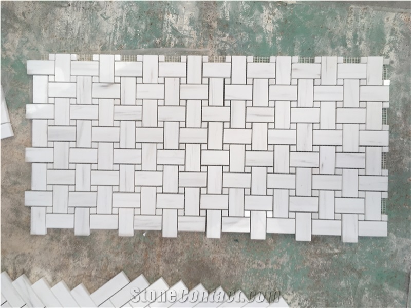 Chipped Marble Kitchen Floor Mosaic Dolomite Backsplash Tile