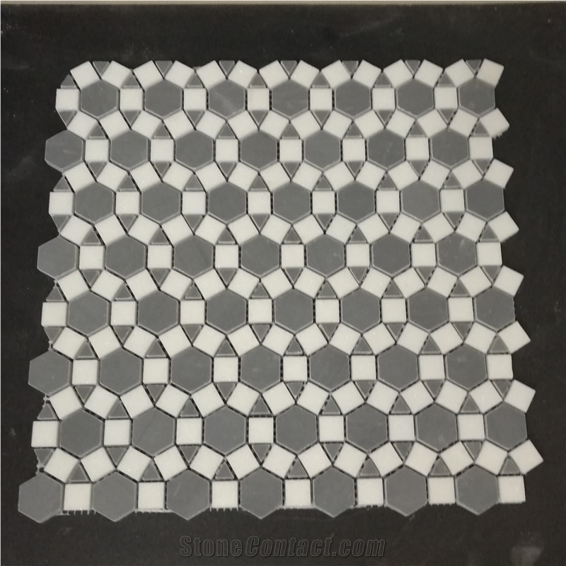 Cinderella Hexagon Floor Mosaic Thassos Square Wall Pattern 