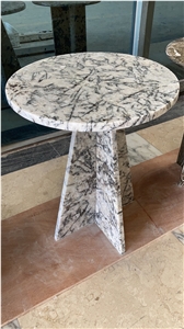Granite Stone Furniture Delicatus White Coffee Table Set 