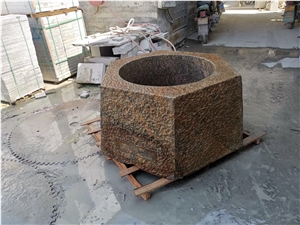 Granite Stone Outdoor Flower Stand Planter Stone Garden Pots