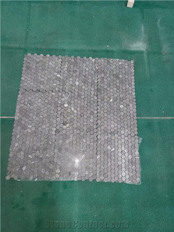 Grey Quartzite Hexagon 2" Wall Mosaic Vals Bathroom Floor 