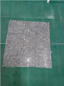 Grey Quartzite Hexagon 2" Wall Mosaic Vals Bathroom Floor 