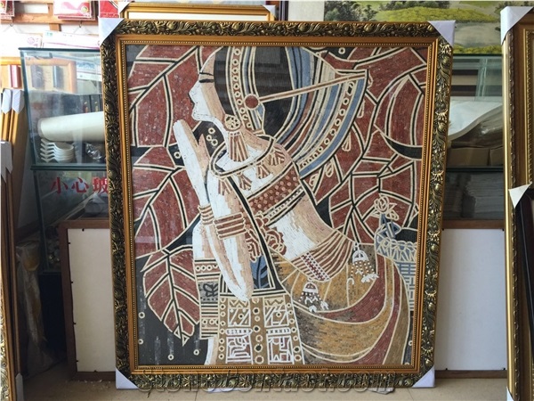 Handmade Marble Mosaic Portrait Replica Decorative Art Work