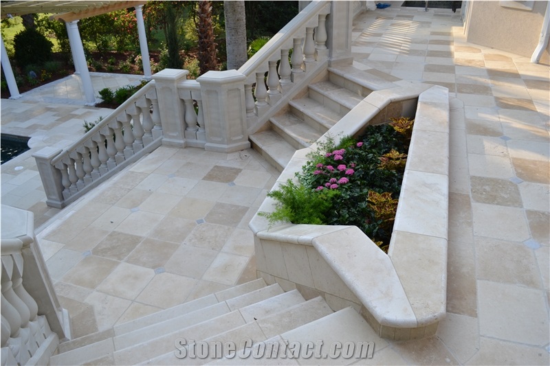 Limestone Terrace Floor Walkway Paver French Limestone Steps