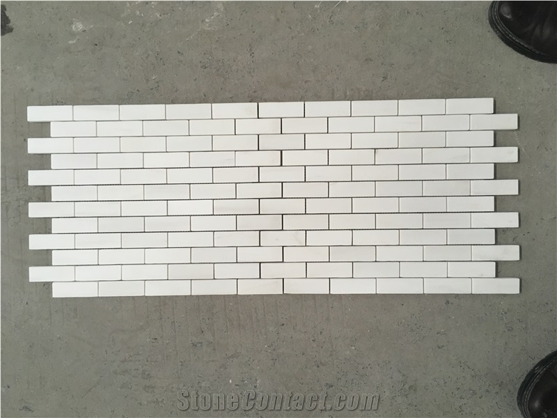 Marble Bathroom Floor Mosaic Dolomite Herringbone Backsplash