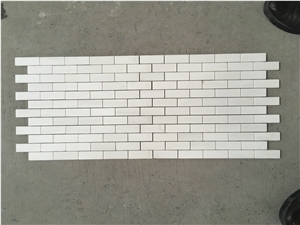 Marble Bathroom Floor Mosaic Dolomite Herringbone Backsplash