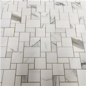 Marble Bric Mosaic Wall Tile Calacatta French Pattern Floor 