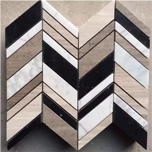Marble Chip Mosaic Design Volakas French Pattern Floor Tile