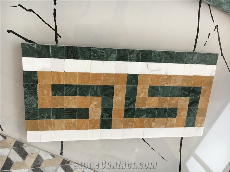 Marble Floor Trim Border Volakas Mosaic Border Decos Dome