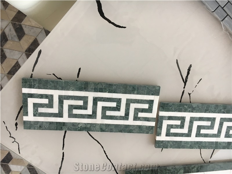 Marble Floor Trim Border Volakas Mosaic Border Decos Dome