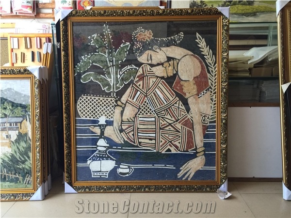 Marble Handmade Mosaic Portrait Roman Mosaic Art Work Image