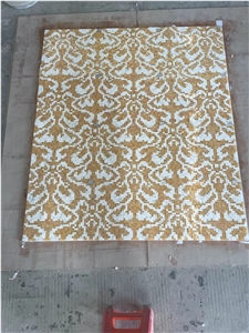 Marble Mosaic Art Work Honey Onyx Mosaic Wall Picture 