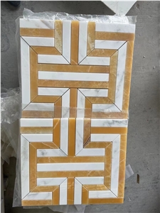 Marble Mosaic Art Work Honey Onyx Mosaic Wall Picture 