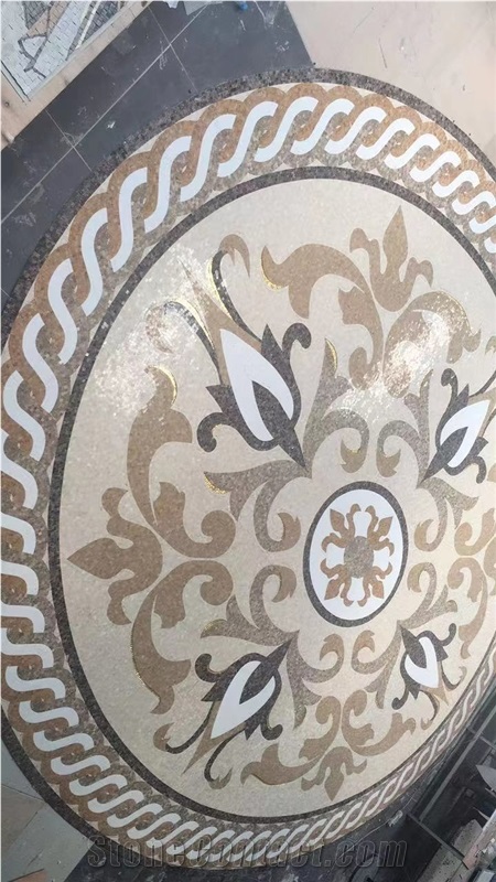 Marble Mosaic Floor Carpet Medallion Round Modern Pattern