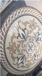 Marble Mosaic Floor Carpet Medallion Round Modern Pattern