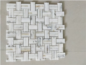 Marble Mosaic Floor Design Calacatta Oro Basket Weave Mosaic Marble Mosaic Floor Design Calacatta Oro Basket Weave Mosaic