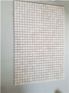Marble Mosaic Floor Design Crema Marfil Kichen Backsplash 
