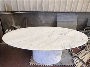 Marble Restaurant Cafe Table Statuario Venato Dining Table 