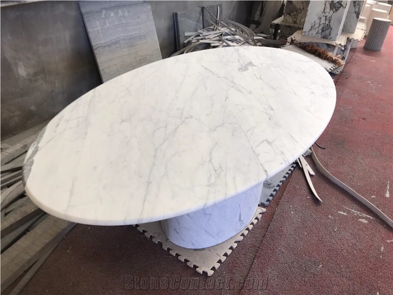 Marble Restaurant Cafe Table Statuario Venato Dining Table 