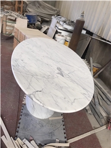 Marble Restaurante Table Top Calacatta Cremo Dining Table 