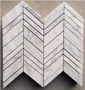 Marble Wall Design Mosaic Crema Marfil Chevron Backsplash 