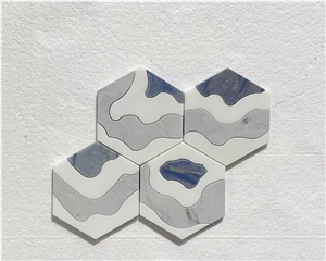 Marble Water-Jet Mosaic Design Pearl Shell Backsplash Tile 