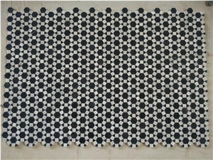 Marquina Hexagon Mosaic Design Carrara Square Floor Pattern 